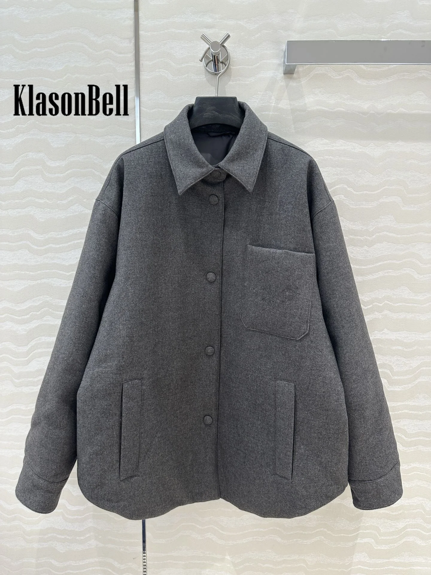 9 25 KlasonBell Женская свободная парка с карманами вышитыми буквами и лацканами