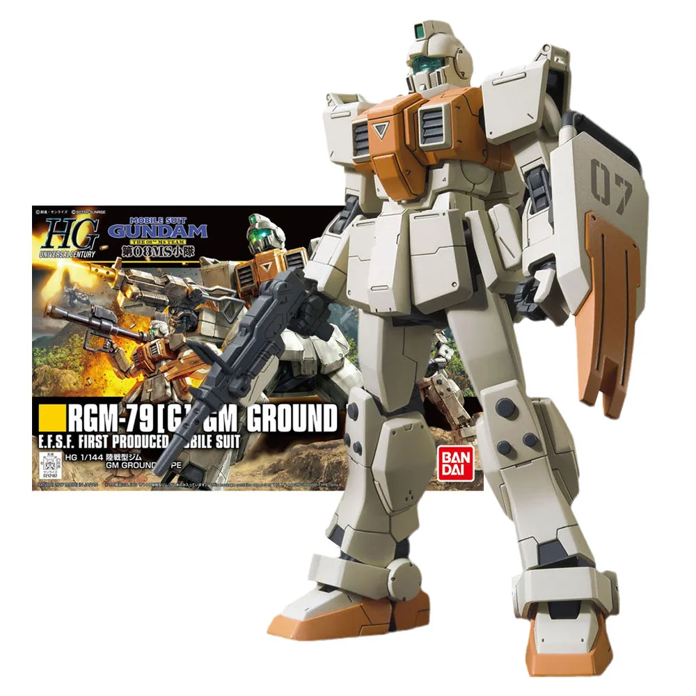 

Набор оригинальных моделей Bandai Gundam, Аниме Фигурки HG 1/144 RGM-79[G] GM, коллекционные фигурки героев аниме Gunpla, игрушки для мальчиков