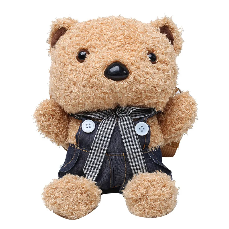 

Милая плюшевая сумка в виде медведя женская новая модная Корейская версия Повседневная сетчатая красная сумка-мессенджер через плечо для д...