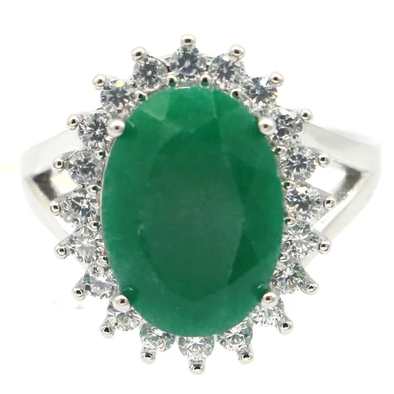 

925 SOLID STERLING SILVER Ring 5g Real Red Ruby Green Emerald Blue Sapphire CZ For Females Engagement