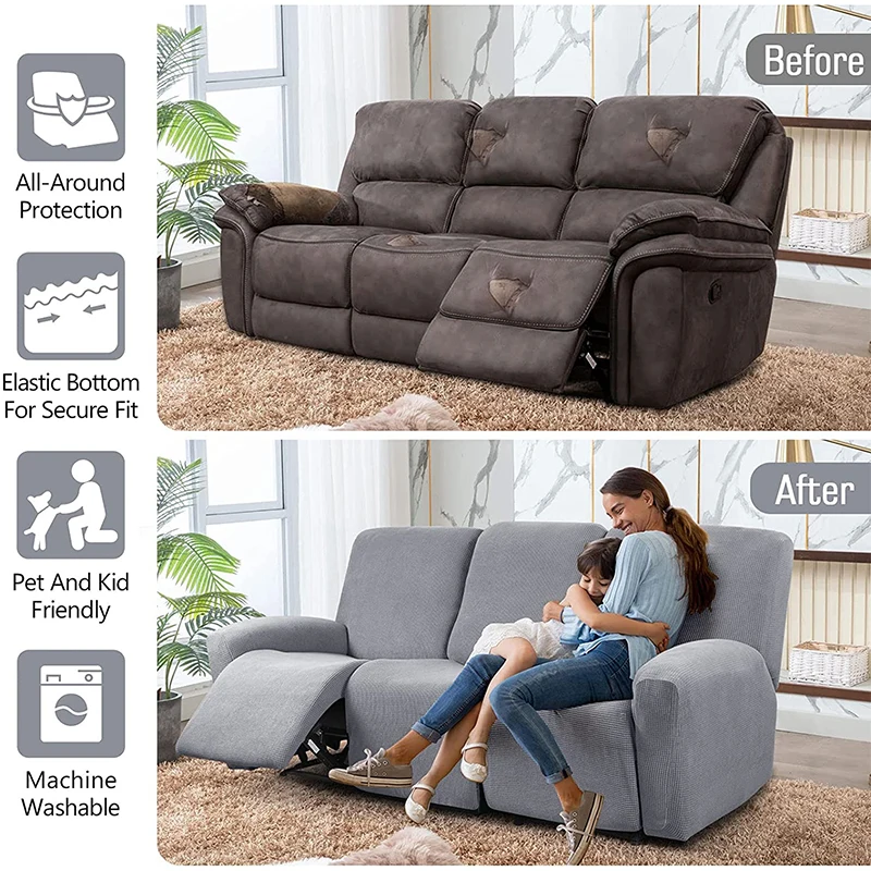 1/2/3 Seater Spandex Recliner Cover Stretch Reclining Sofa Elastic Relax Armchair Couch Slipcover |