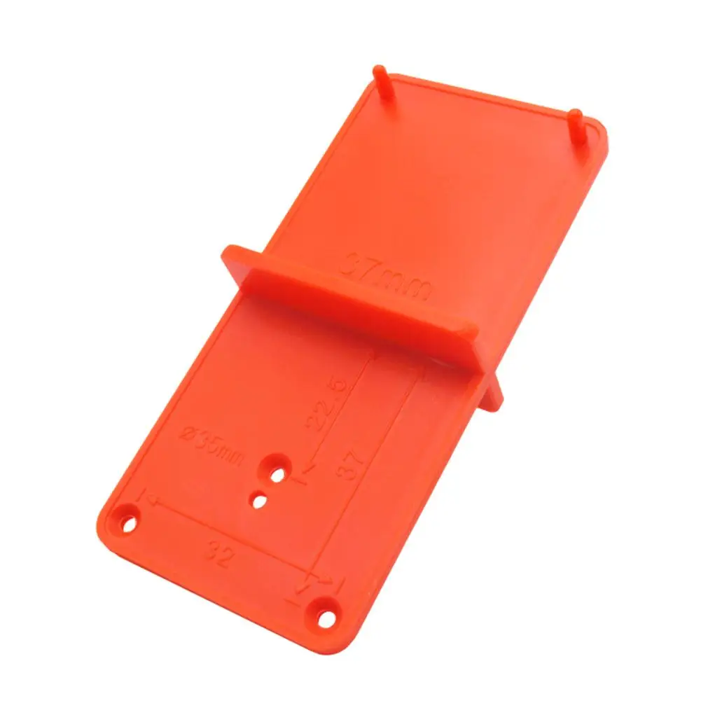 

Cabinet Door Punch Locator Positioning Board 1pcs 85*40*22mm ABS Black Drilling Tool Orange For 35mm/40mm Hinge