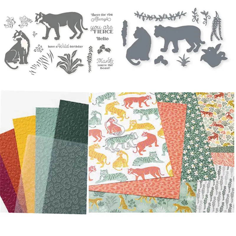 

Animal Metal Cutting Dies And Clear Stamps Set For Diy Card Scrapbook Diary Decoration Embossing Template Handmade New Christmas