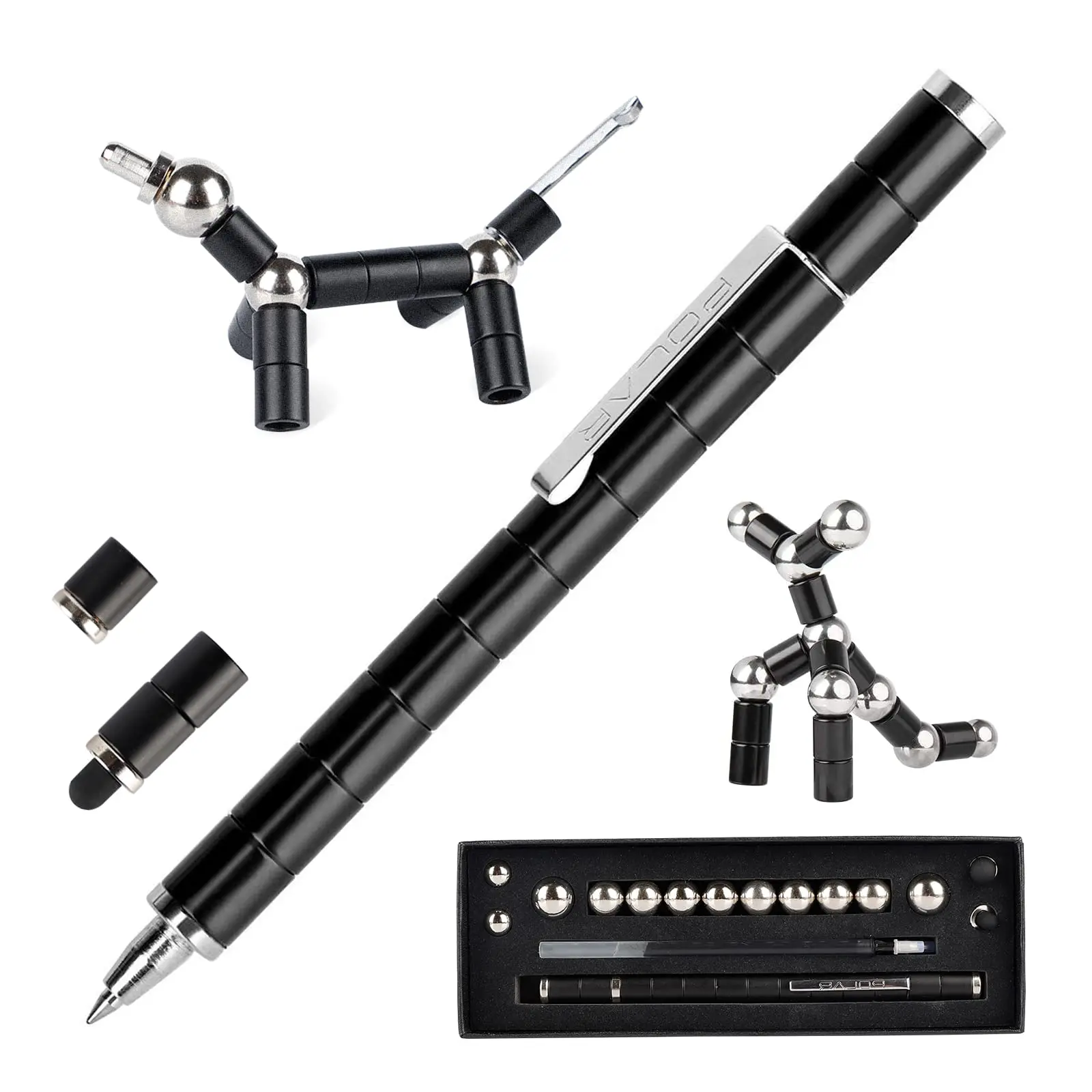 Metal Magnetic Pen Toys Gift Multifunctional Deformable Decompression Magnet Writing Pen Eliminate Pressure Fidget Pen for Desk