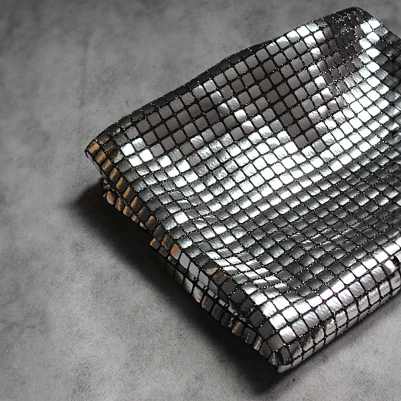 95 см Diy шашки блестящая ткань Серебряная Светоотражающая фотография Фон декор