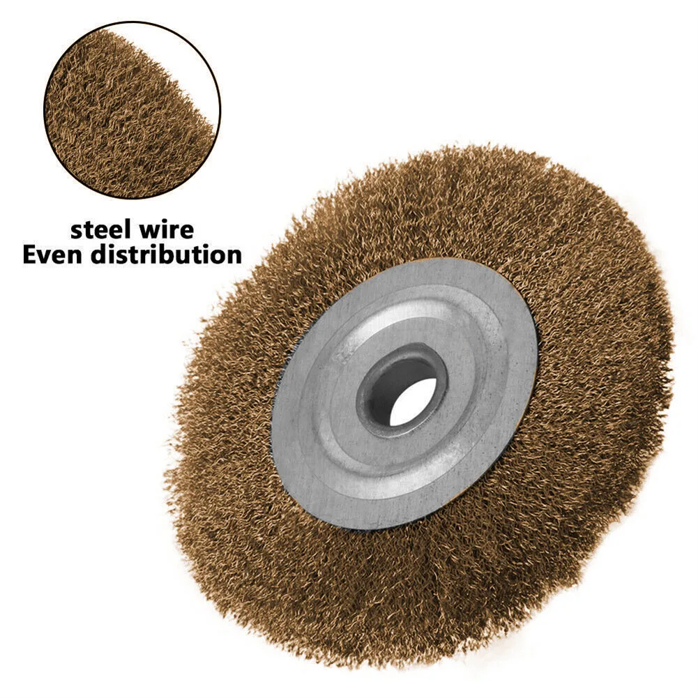 

80*8mm Crimped Wheel Drill Brush For Angle Grinder 0.32in Grinder Rotary Bore Polishing Rust Removal Tools
