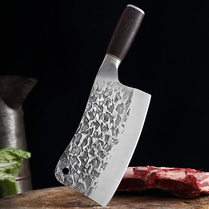 

TJ POP кованый китайский нож для нарезки мяса из нержавеющей стали с куриным крылом деревянная ручка острый мясницкий нож для нарезания кухонный нож