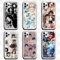 bungo stray dogs phone case clear for iphone 13 12 11 pro max mini xs 8 7 plus x se 2020 xr cover