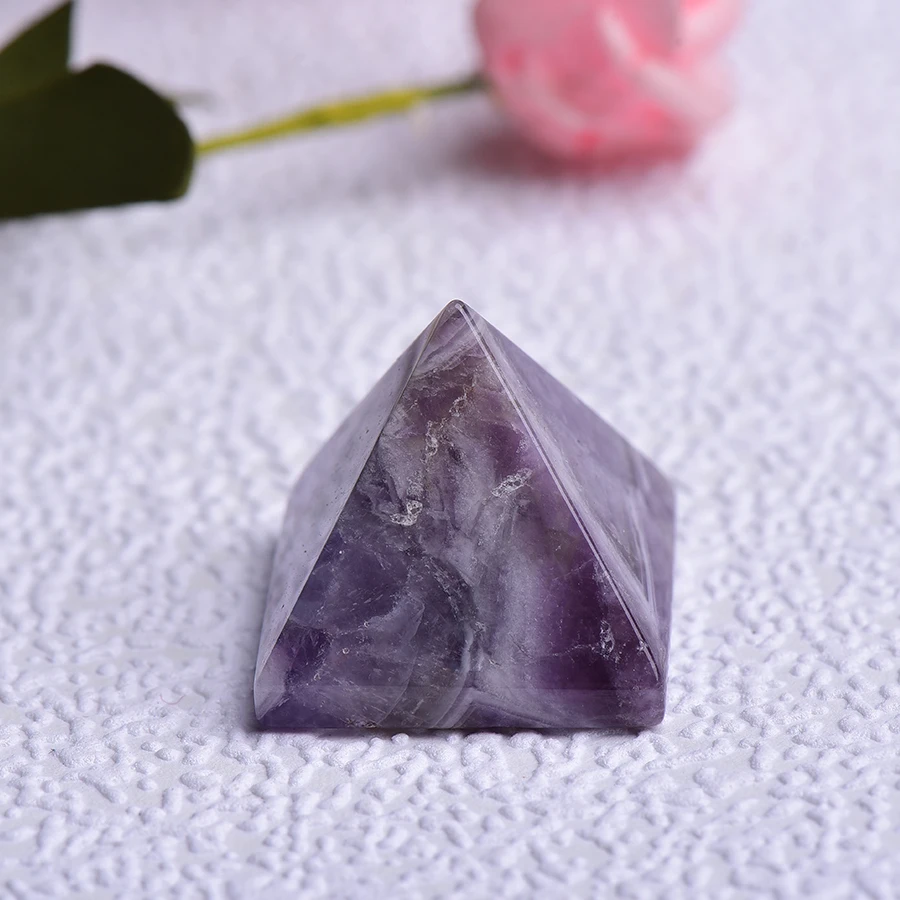 1 шт. 100% натуральная кристаллическая пирамида розовый кварц восстанавливающий