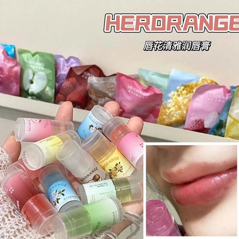Фото Высококачественный бальзам для губ HERORANGE Lip Flower Elegant, увлажняющий и питательный. №4
