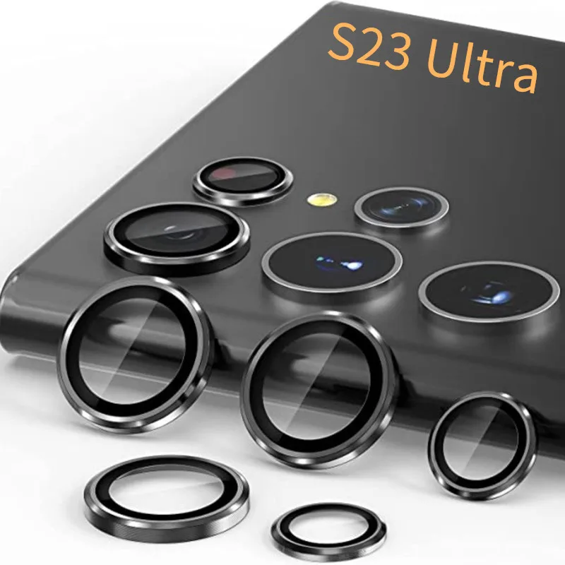 Цветная Защита объектива камеры для Samsung Galaxy S23 ультра Противоударная металлическая стеклянная крышка для S23 Plus высокое качество Цветная Защита объектива камеры для Samsung Galaxy S23 ультра Противоударная металлическая стеклянная крышка для S23 Plus высокое качество