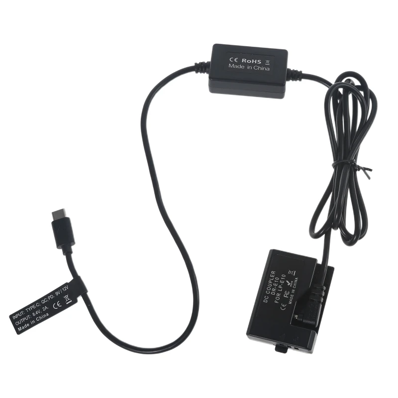 

Battery USB C Power Cable for 1500D 1300D 1200D Kiss X50