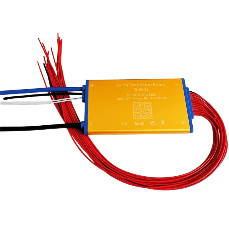

7S 10S 13S 15A 25A 35A Li ion Battery BMS with Balance Gold Color Battery Protection Board PCM PCB With Temperature Protection