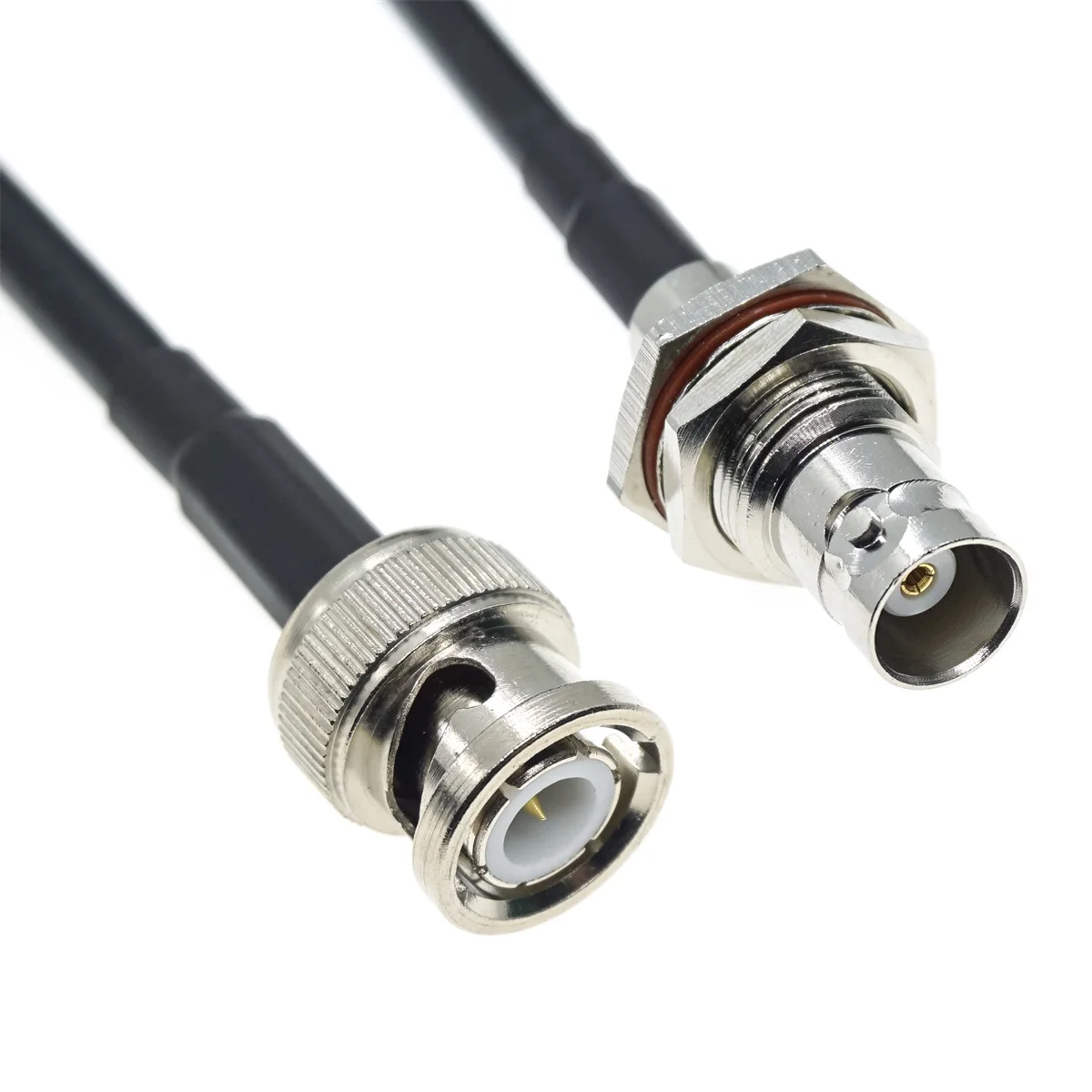 

RG58 BNC Male to BNC Female Bulkhead Crimp RF Coax Pigtail Jumper 50ohm Cable