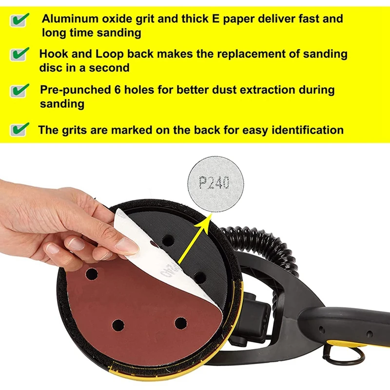 Акция! 30 шт. шлифовальные диски для гипсокартона 9 дюймов 6 отверстий крючок и