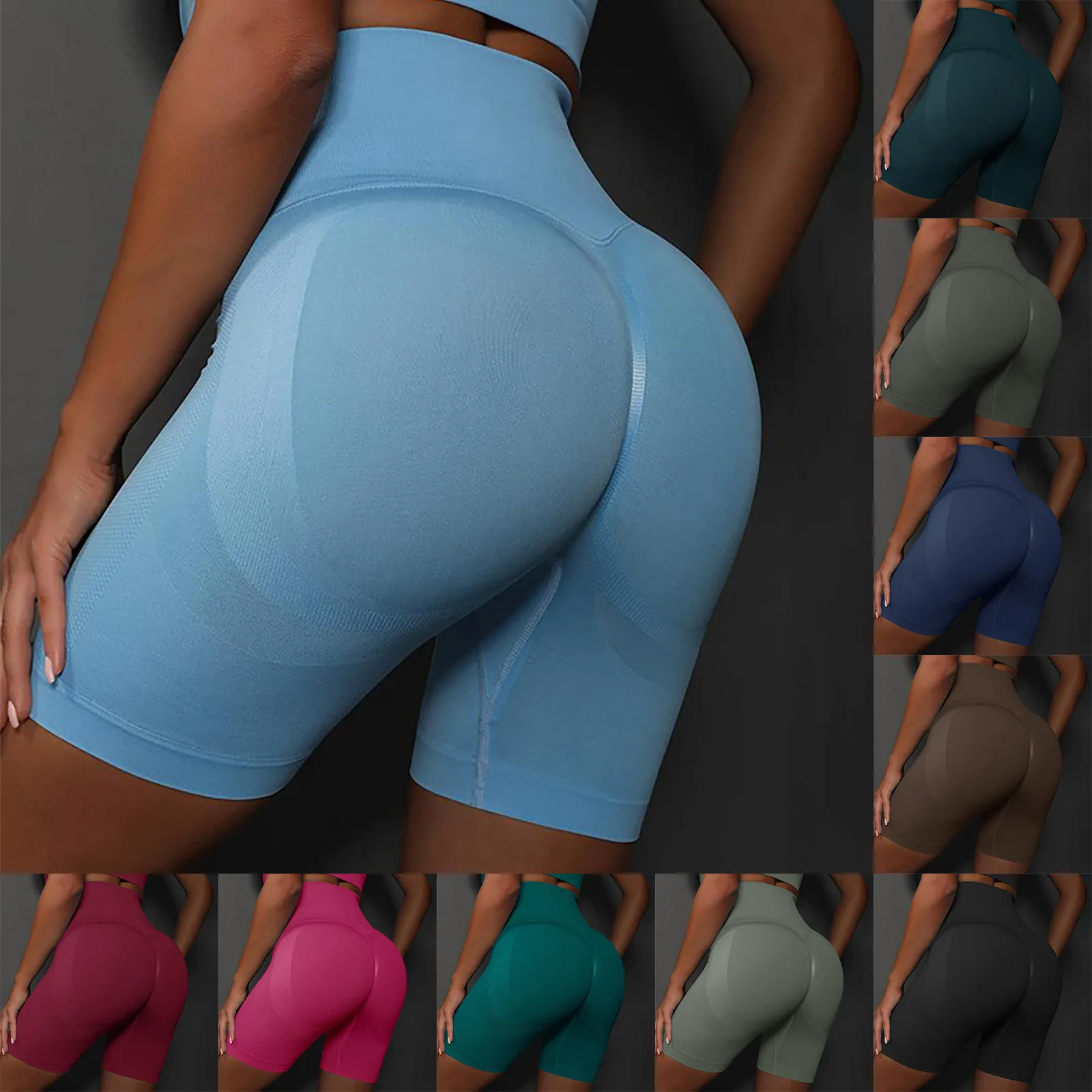 

High Waist Yoga Shorts Women Gym Fitness Push Up Seamless Legging Running Workout Squat Proof Training Short Pants Sport Bottoms