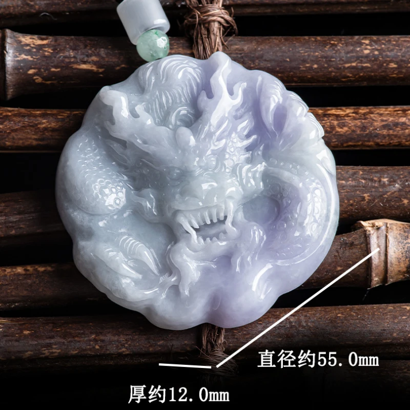 Подвеска в виде дракона из натурального жадеита властителя зодиака красивая