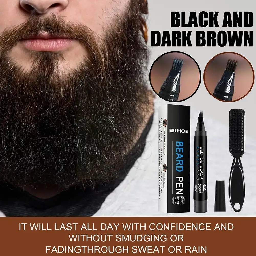 

Hot Sale Beard Filling Pen Kit Beard Enhancer Brush Shaping Beard Beard Pen Enhancer Dye Coloring Men Moustache Tools Hair W8K5