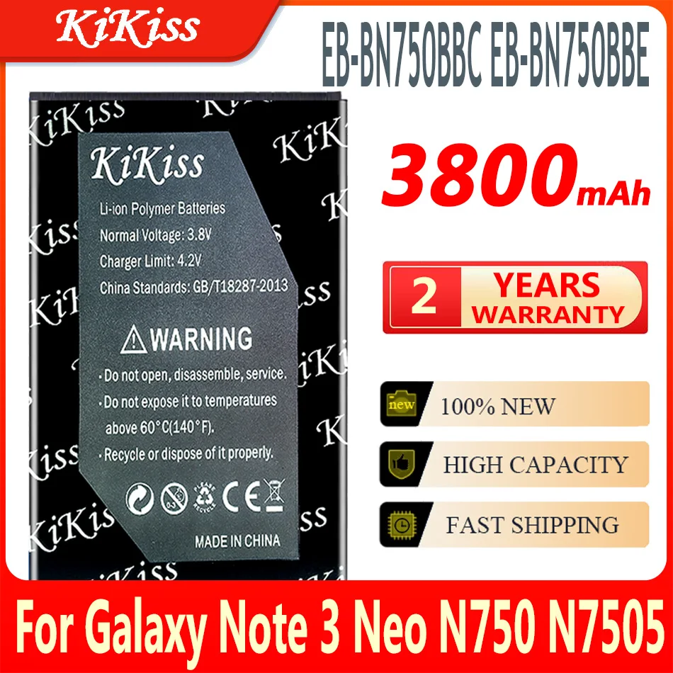 

KiKiss Battery EB-BN750BBC EB-BN750BBE for Samsung Galaxy Note 3 Note3 Neo N750 N7505 N7502 N7500Q N7506V N7508V E510