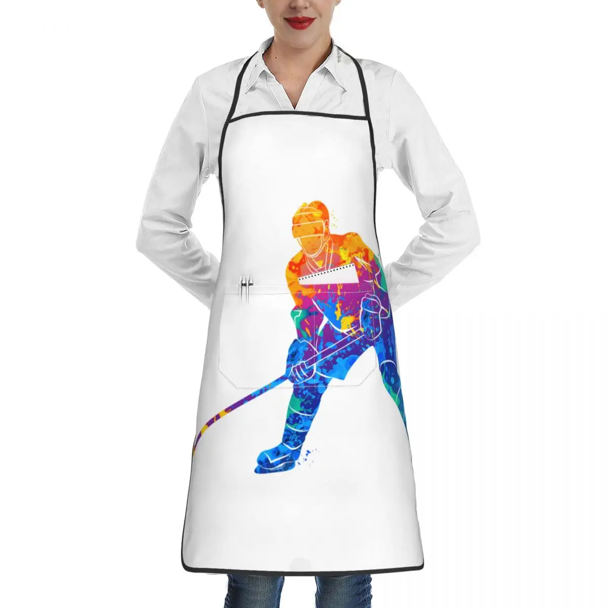 

Униформа для кухни, мужчин, хоккея, шеф-повара, Рабочий Фартук для гриля, ресторана, бара, магазина, кафе, косметологии, студии