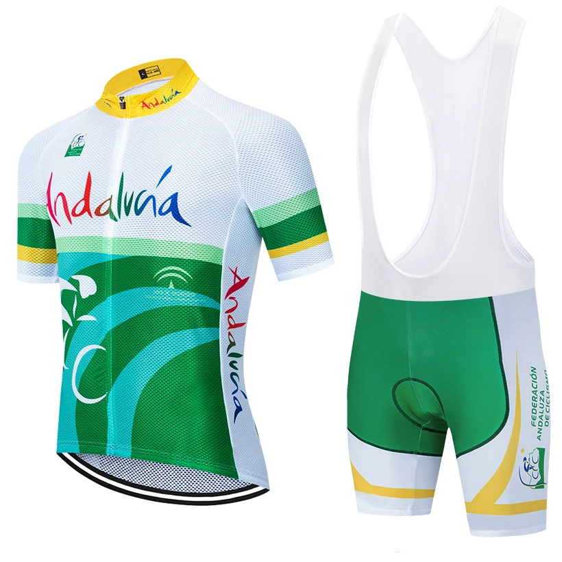 

2022 TEAM ANDALUZA Cycling Jersey Bike Pants Set 20D Ropa Mens Summer Quick Dry Pro BICYCLING Shirts SHORT Maillot Culotte Wear