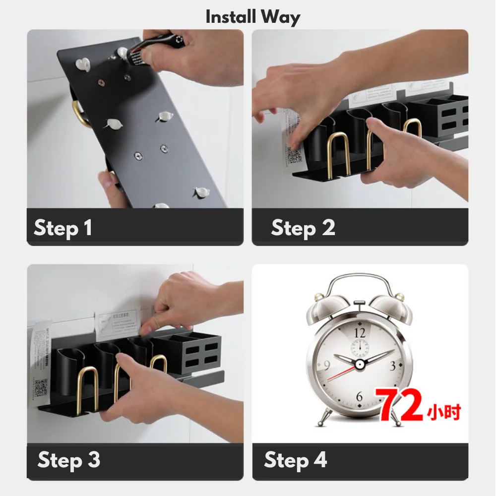 toothbrush holder bathroom shelf wall mounted razor toothpaste stand toilet storage rack with cup holder bathroom accessories free global shipping