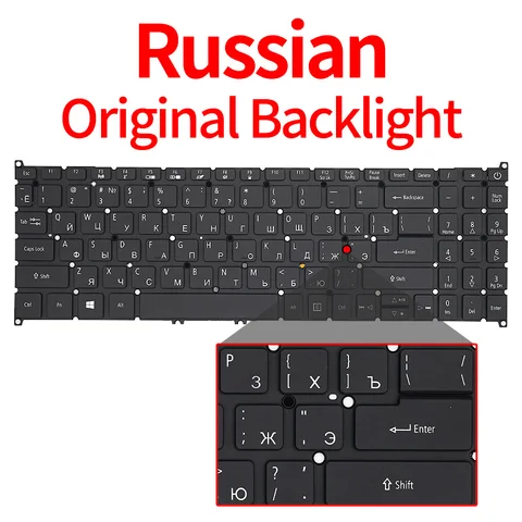Русская клавиатура для ноутбука с подсветкой для Acer Swift 3 SF315-51G/52G A515-52/53G A515-53/54G A515-54/51G A615-51/55G