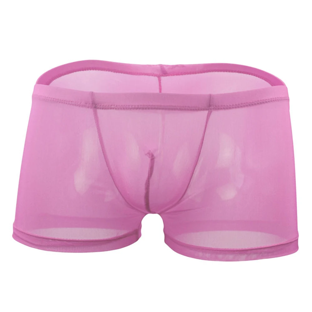 

Sexy Ultra-thin Men See-through Boxer Briefs Sheer Mesh Pouch Underwear Panties Lingerie Sleep Bottoms Boxershorts Male Lingerie