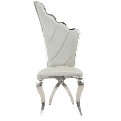 

Industrial Luxury dinning dining chrom chair stainless steel leather PU wedding banquet promotion chair home furnitur