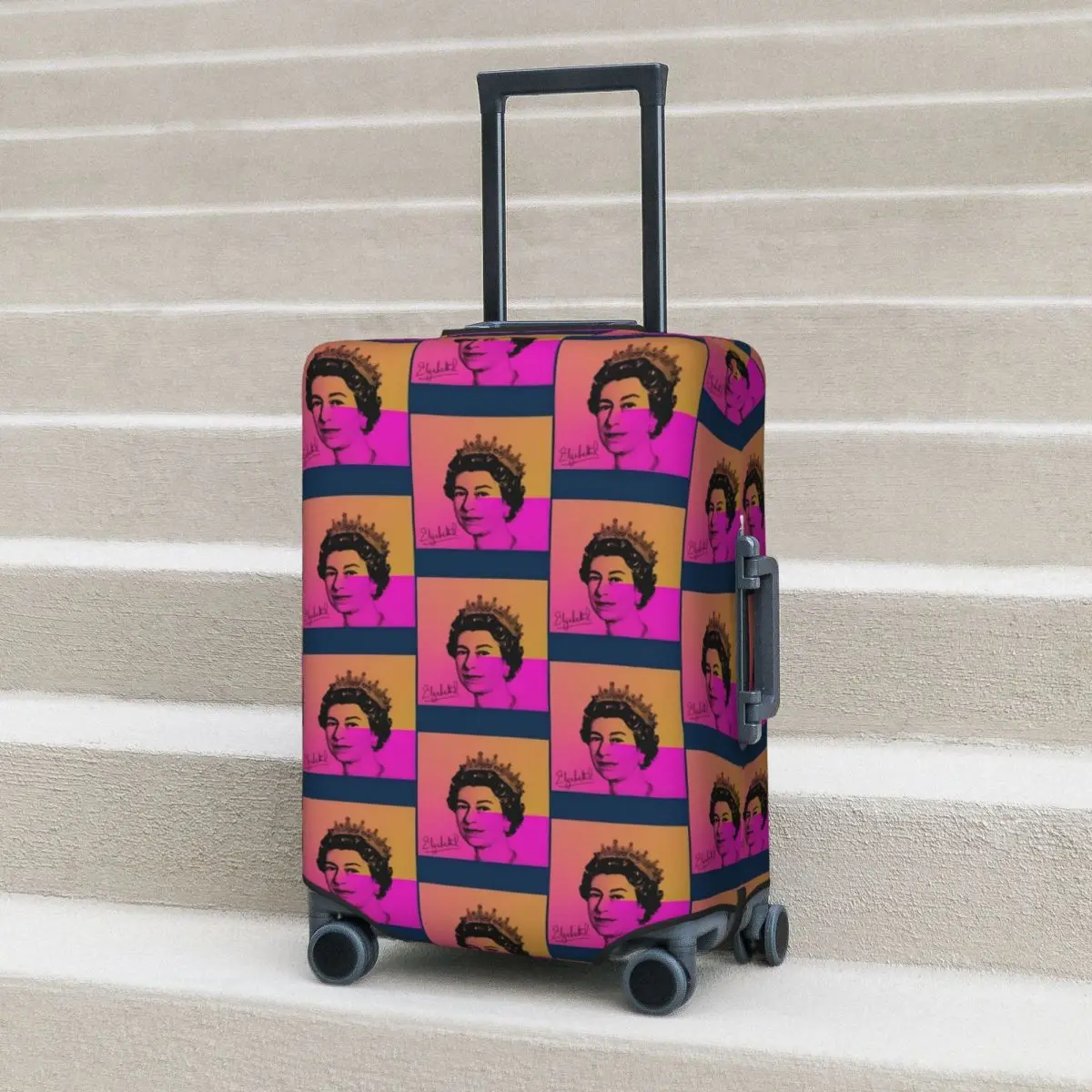 

Elizabeth II Pop Art Suitcase Cover Queenelizabeth Holiday Travel Practical Luggage Supplies Protection