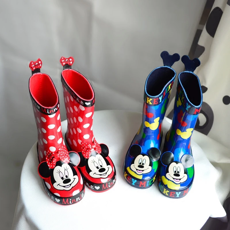 

Disney Children's Cartoon Frozen Elsa Princess Girls Non-slip Soft Bottom Long Rain Boots Four Seasons Boots Water Shoes Thicken