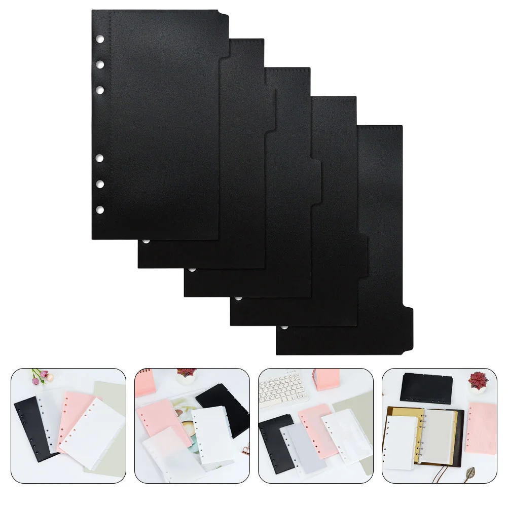 

1 Set Binder Pockets 6-Hole Plastic Binder Folder Loose Leaf Bags for Files Documents Bookbinder