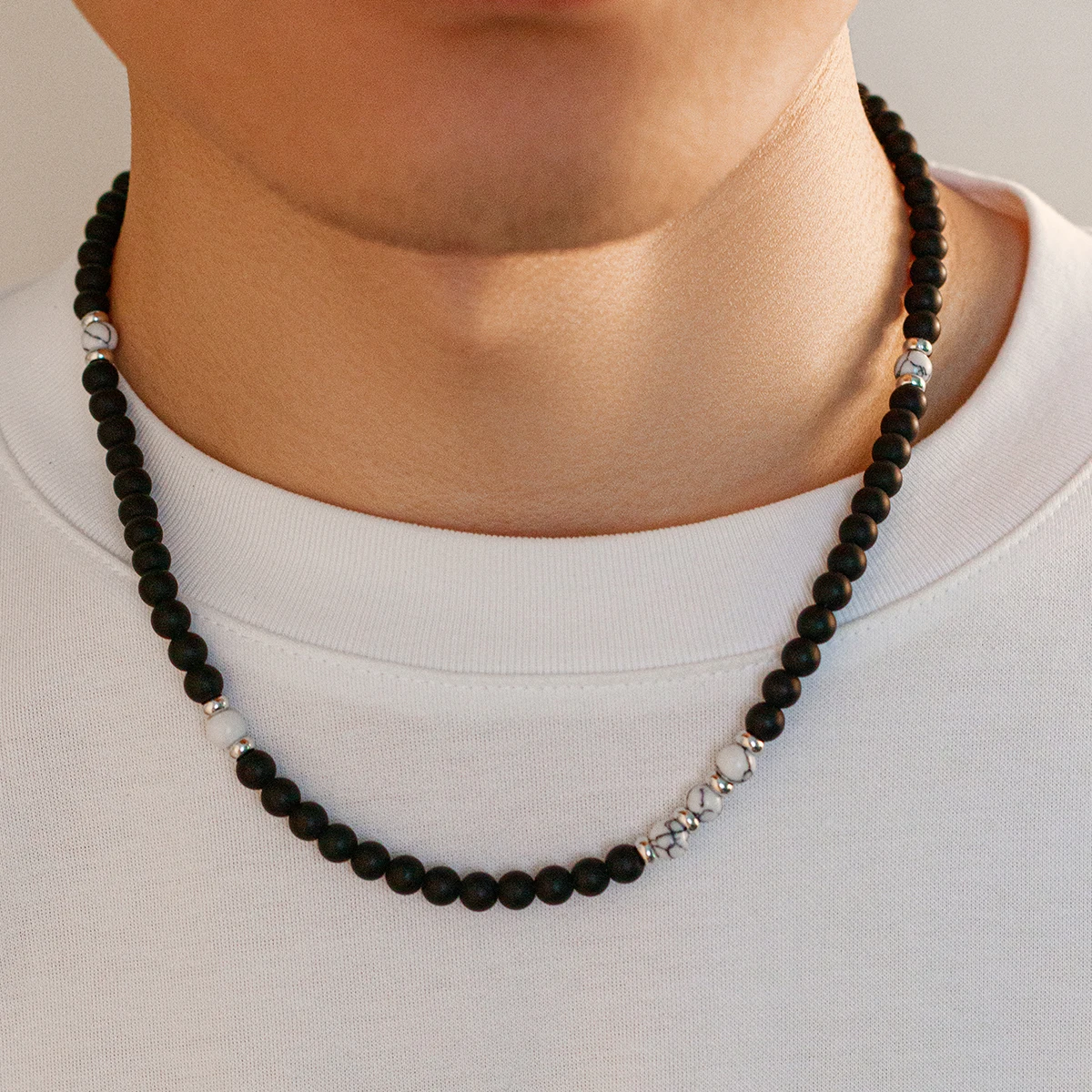 Этническое Быстрое Мужское Ожерелье Винтажное Черное Колье С Пластиковыми