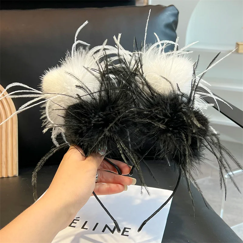 

Women's Special Hair Band For Washing Face Real Mink Hair Cat's Ears Fashion Plush Headdress Makeup Hair Clip
