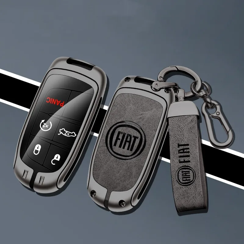 

New Zinc Alloy Leather TPU Car Smart Remote Key Bag For Fiat Abarth 500 Punto Stilo Tipo Bravo Ducato Uno Toro Argo Doblo Panda