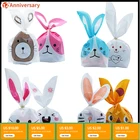1050 шт.лот, милые сумки с заячьими ушками, пластиковые пакеты для печенья и конфеты, подарочные пакеты для печенья, упаковка для закусок и вечерние принадлежности для мероприятий