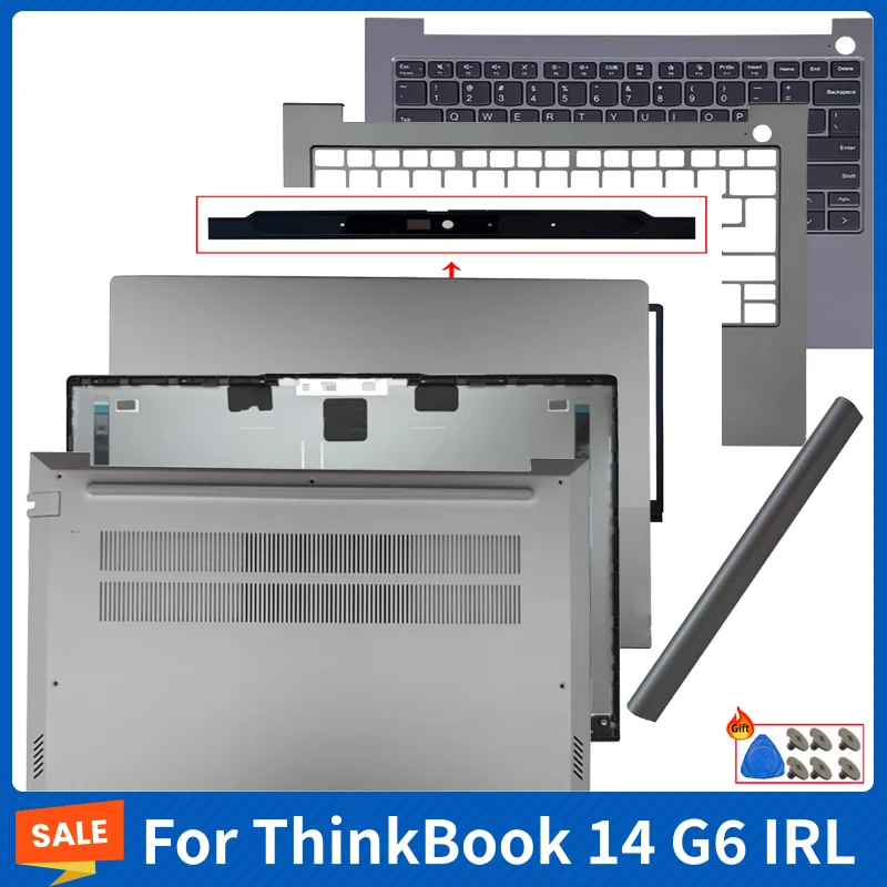 Фото Для ThinkBook 14 G6 G7 IRL IML ABP задняя крышка задняя крышка передняя клавиатура подставка для рук нижняя часть корпуса серебристого цвета компьютерные аксессуары Запчасти №1