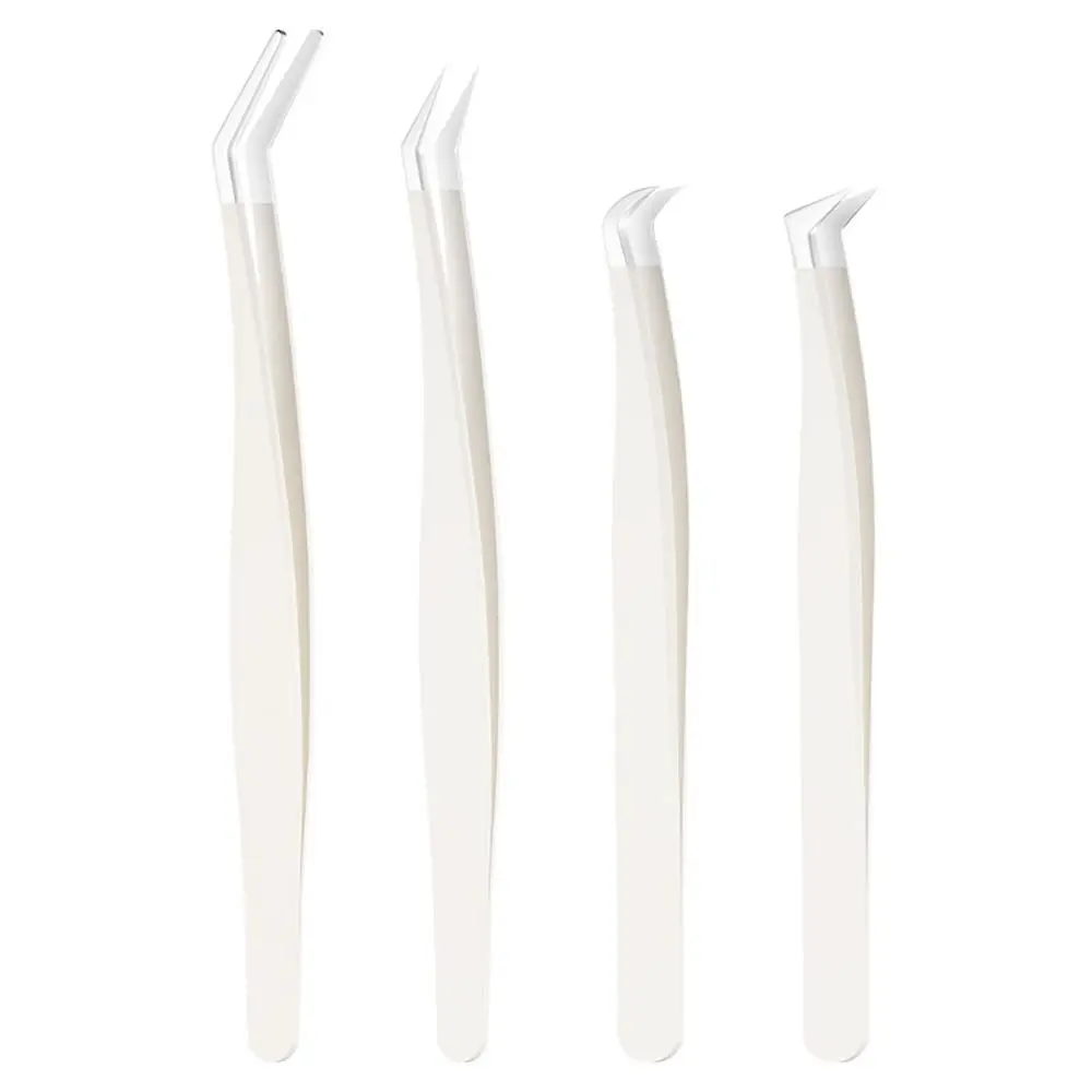 

Stainless Steel Eyelash Tweezers Professional Grafting Eyebrow Hair Clip Anti-static Lash Tweezers
