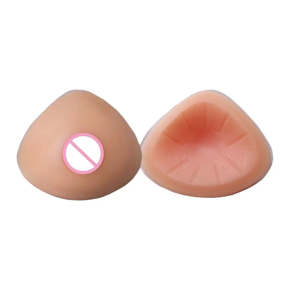 

Artificial Prosthesis Fake Boobs Triangle Shape Reclistic Silicone Breast Forms For Sissyboy Crossdresser Male to Female Shemale