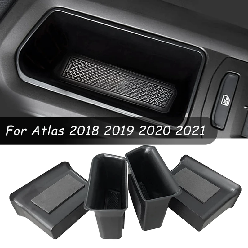 

4Pcs Interior Door Handle Organizer Storage Tray Inner Armrest Storage Box Container for Atlas 2018 2019 2020 2021