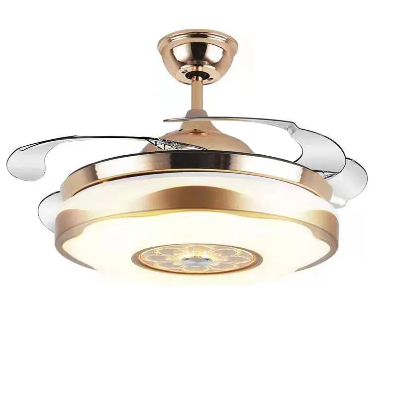 

Modern Ceiling Fan Lights Lamps Remote Control 36 42 inch Gold Silver Led lumiere Dining room Bedroom Fan Lighting Free Shipping