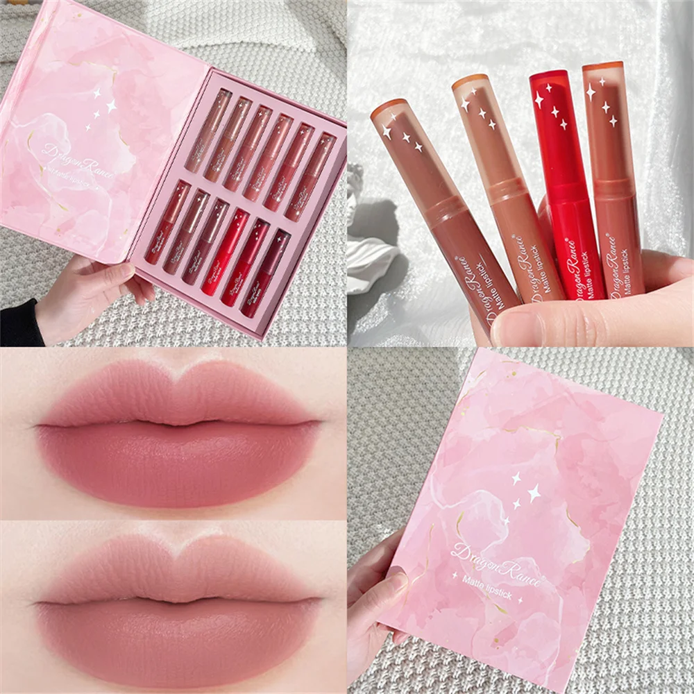 

Matte Texture Lasting Lipstick Suit Exquisite Matte Lip Gloss Compact Design Can Hold Makeup For A Long Time Lip Gloss
