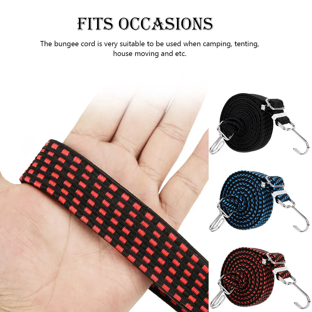 

Тройной эластичный шнур для мотоцикла, многоразовый черный латексный трос из углеродистой стали, с защитой от коррозии, для езды на мотоцикле