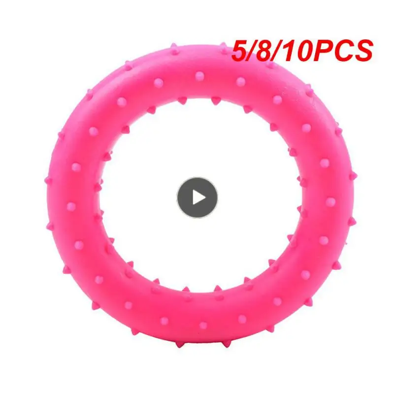 

5/8/10PCS Diameter 8cm Grind Teeth Thorn Circle Pet Toy High Quality Bite Ring Toy Anti-bite Dog Toys Interactive Supplies Tpr