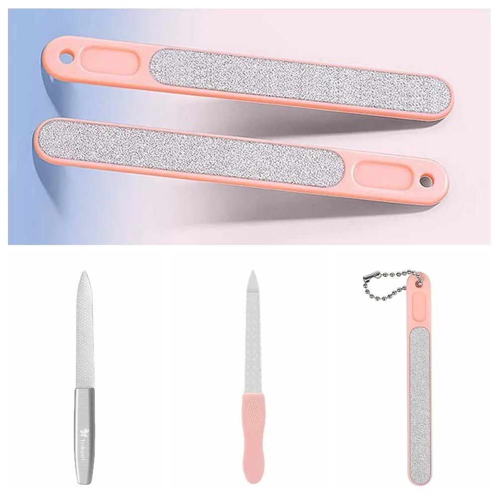 

Manicure Tools Double Sided Nail Files Gel Buffing Nail Sanding Double Sided Nail Sanding Stainless Steel Pink