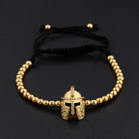 4mm charm helmet copper beads bracelet men women adjustable yoga bracelets wholesale fashion jewelry 2022