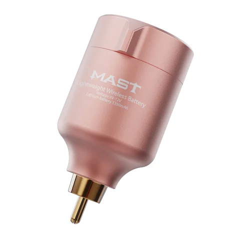Розовый Золотой беспроводной Аккумулятор для татуировки Mast T1, быстрая зарядка, RCA, перезаряжаемый блок питания с ЖК-экраном для роторного станка, адаптер