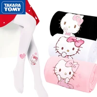 takara tomy hello kitty springsummer childrens thin cotton high elastic bottoming pantyhose breathable dance one piece socks