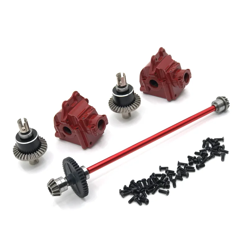 

Upgrade Metal Center Drive Shaft Assembly Gearbox Differential Kit For WLtoys 1/14 144010 144002 144001 RC Car Parts