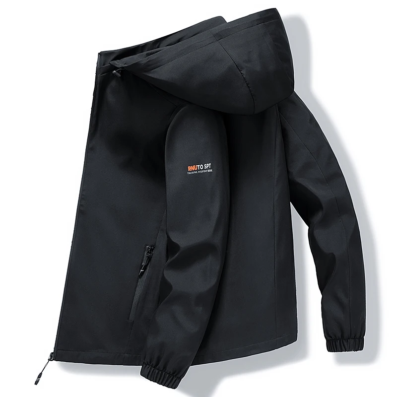 

Мужская повседневная ветрозащитная спортивная куртка с капюшоном, сезон весна-осень, мужская уличная водонепроницаемая дышащая куртка со съемной шапкой для мужчин, 2023